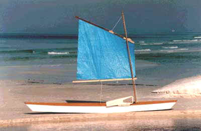 Cajun Pirogue boat kit with sail rig